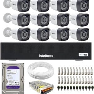 Kit 12 Câmeras de Segurança Full HD Intelbras com DVR e HD