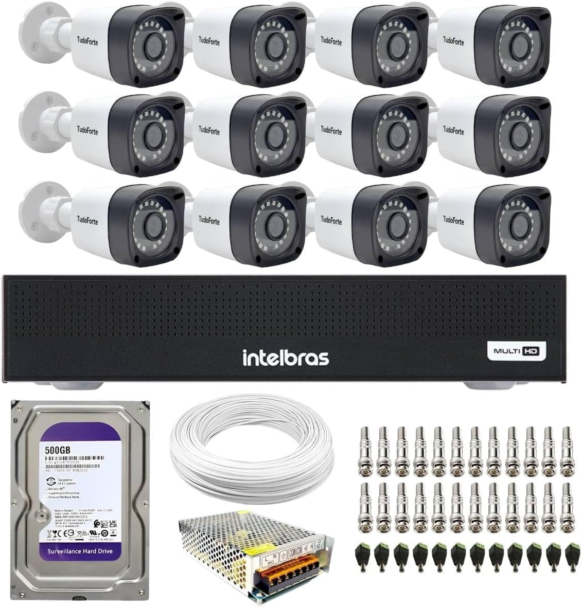 Kit 12 Câmeras de Segurança Full HD Intelbras com DVR e HD