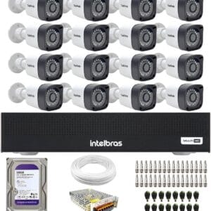 Kit 16 Câmeras de Segurança Full HD Intelbras com DVR e HD