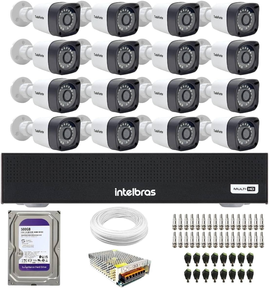 Kit 16 Câmeras de Segurança Full HD Intelbras com DVR e HD