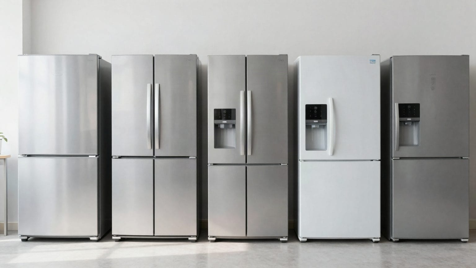 Comparacao de formatos de geladeira em cozinhas de tamanhos diferentes