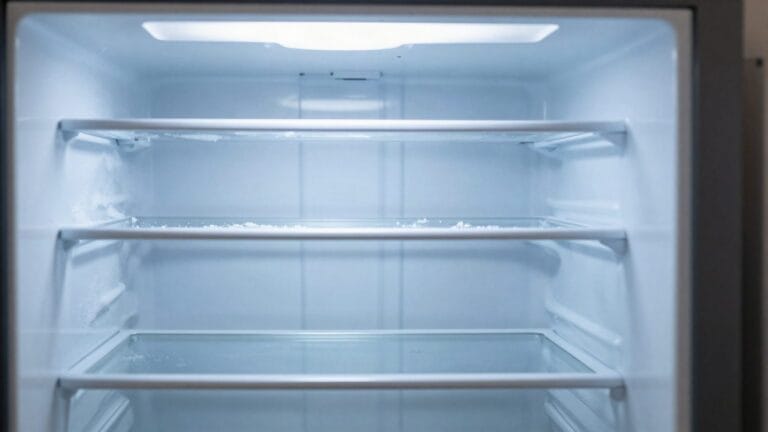 Freezer de geladeira com acumulo de gelo nas paredes