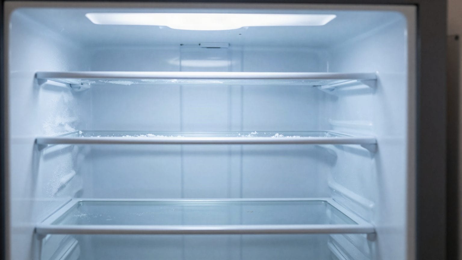 Geladeira com acumulo de gelo no freezer, sintoma comum de defeito