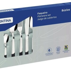 Jogo de talheres faqueiro 24 pecas em aco inox