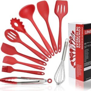 Kit de utensilios de cozinha em silicone 10 pecas