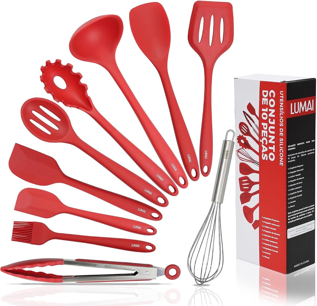 Kit de Utensílios de Cozinha em Silicone 10 Peças