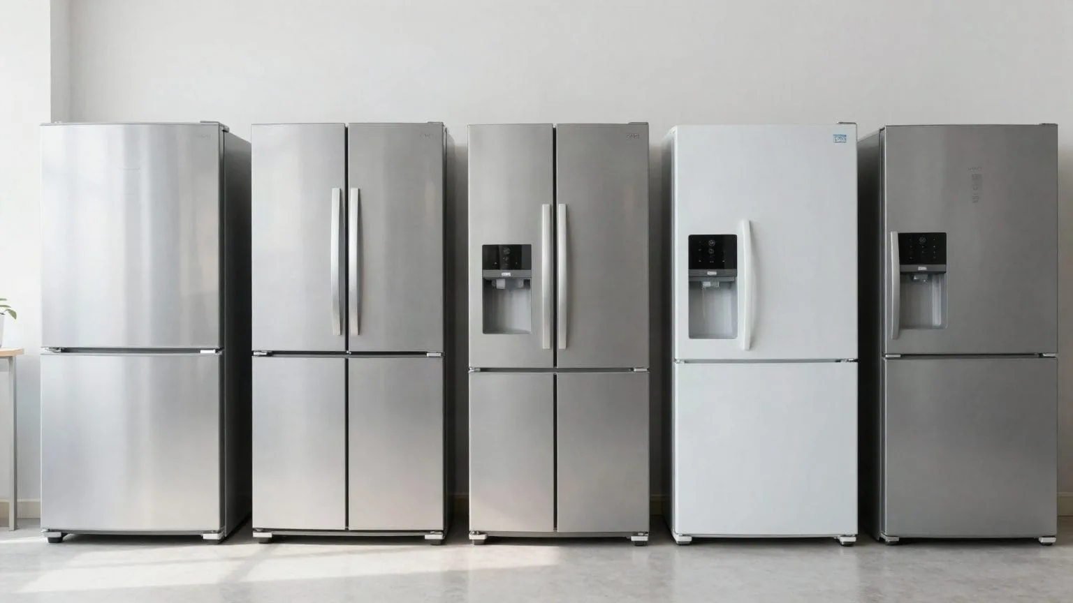 Comparacao de formatos de geladeira em cozinhas de tamanhos diferentes