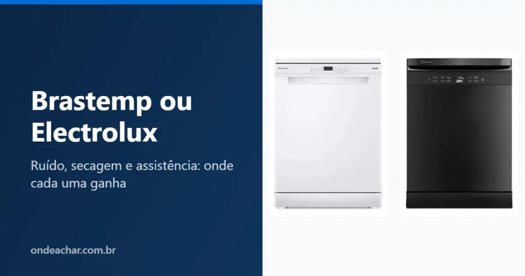 Lava-louças Brastemp branca e Electrolux preta lado a lado