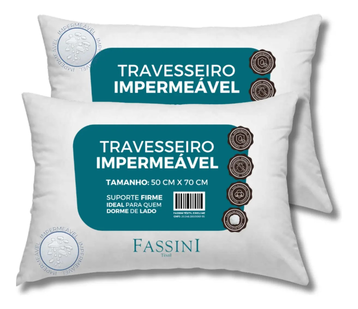 Kit 2 Travesseiros Antialérgicos 50x70