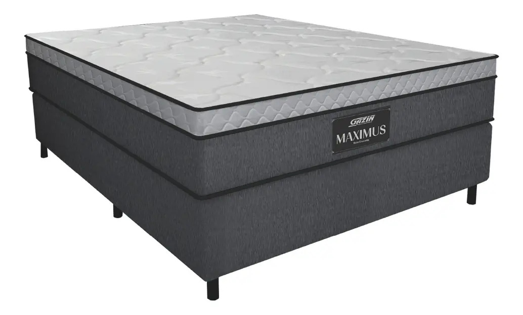 Cama Box Casal com Colchão de Molas Ensacadas Gazin Maximus