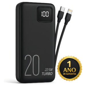 Carregador Portátil Power Bank 20.000 mAh 22,5 W