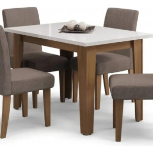 Conjunto Mesa de Jantar Miami 1,20 m com 4 Cadeiras Trieste