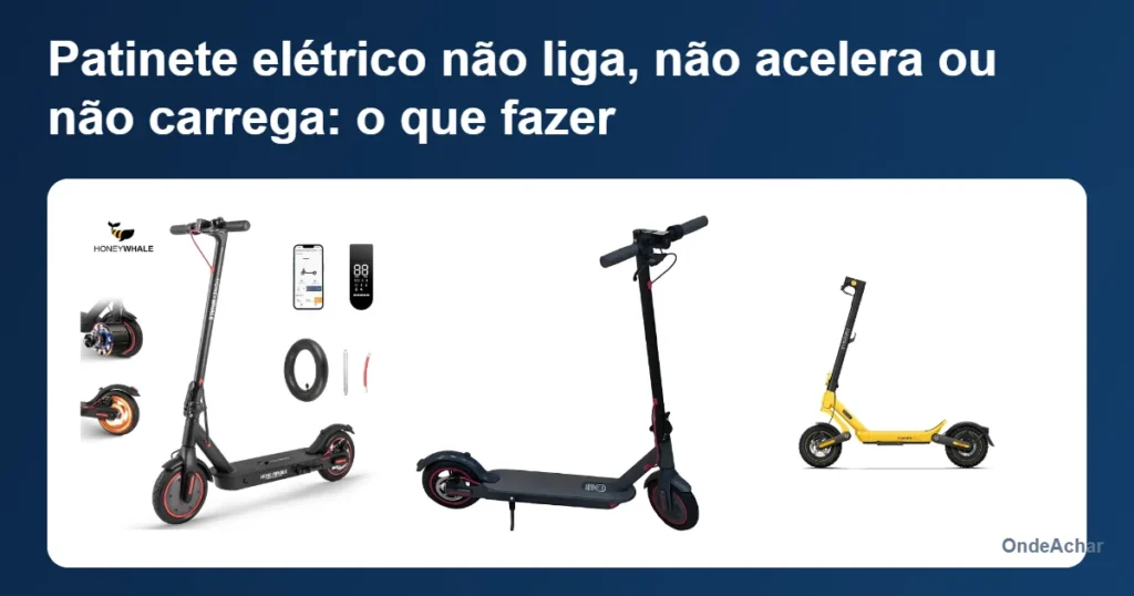 Patinete elétrico não liga, não acelera ou não carrega: o que fazer