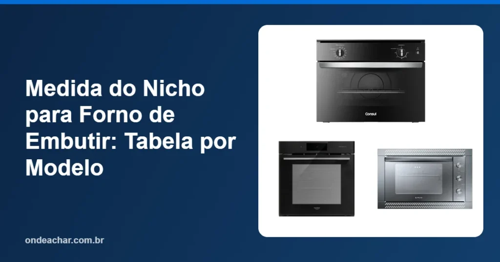 Medida do Nicho para Forno de Embutir Tabela por Modelo