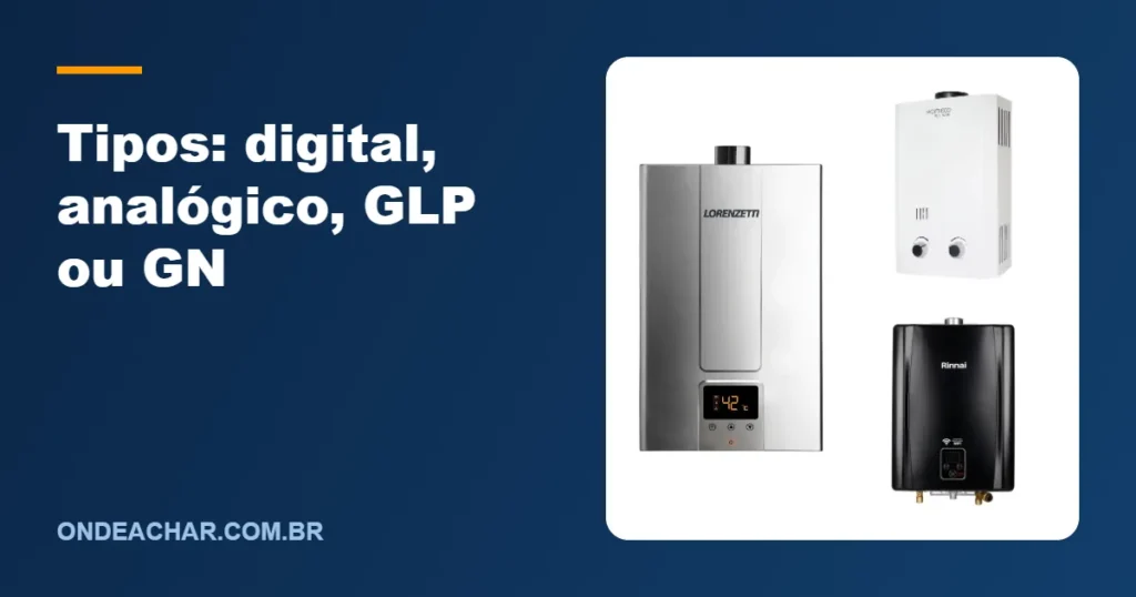 Tipos: digital, analógico, GLP ou GN